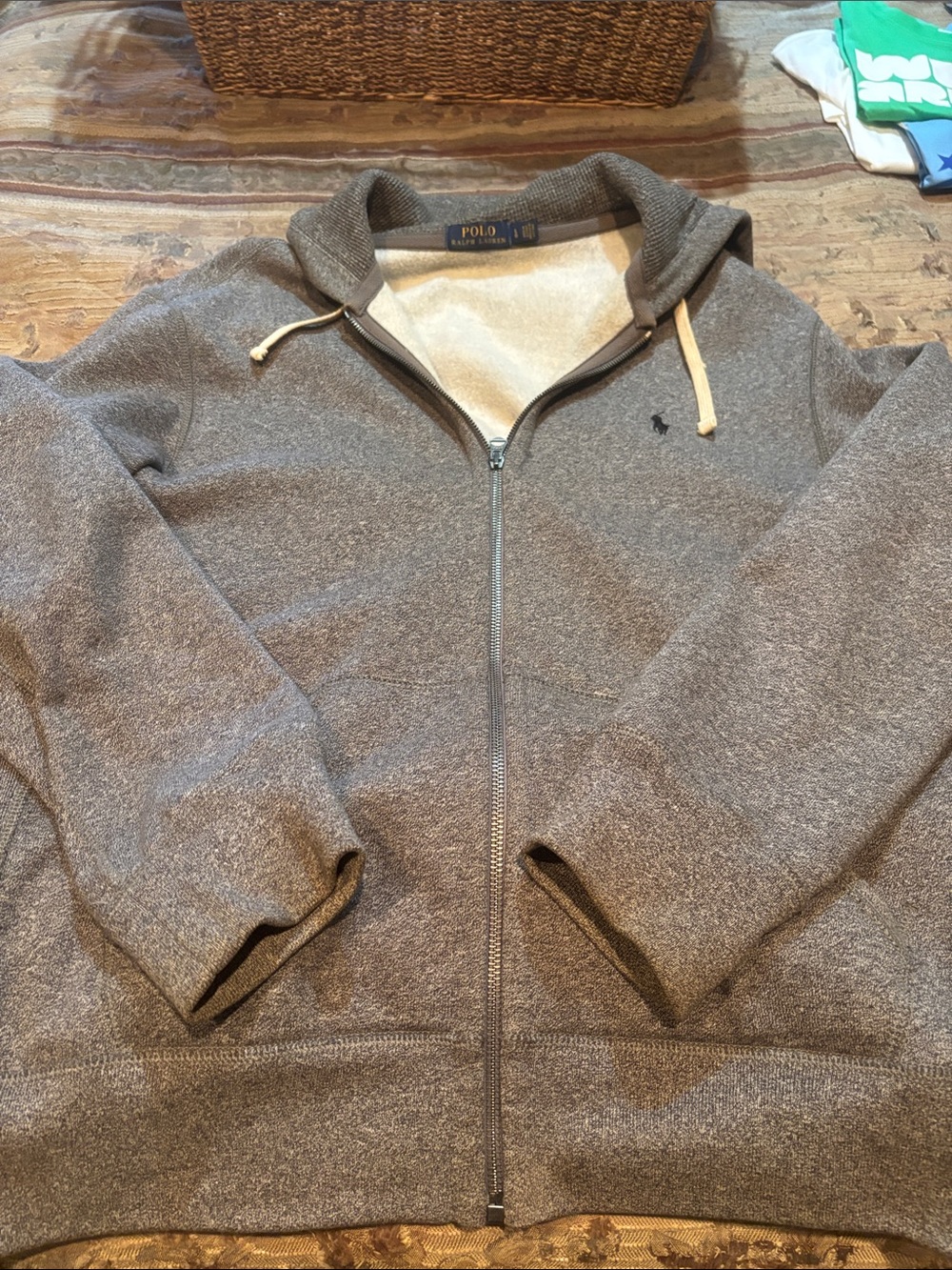 Ralph Lauren Heather Gray Full-Zip Hooded Sweater